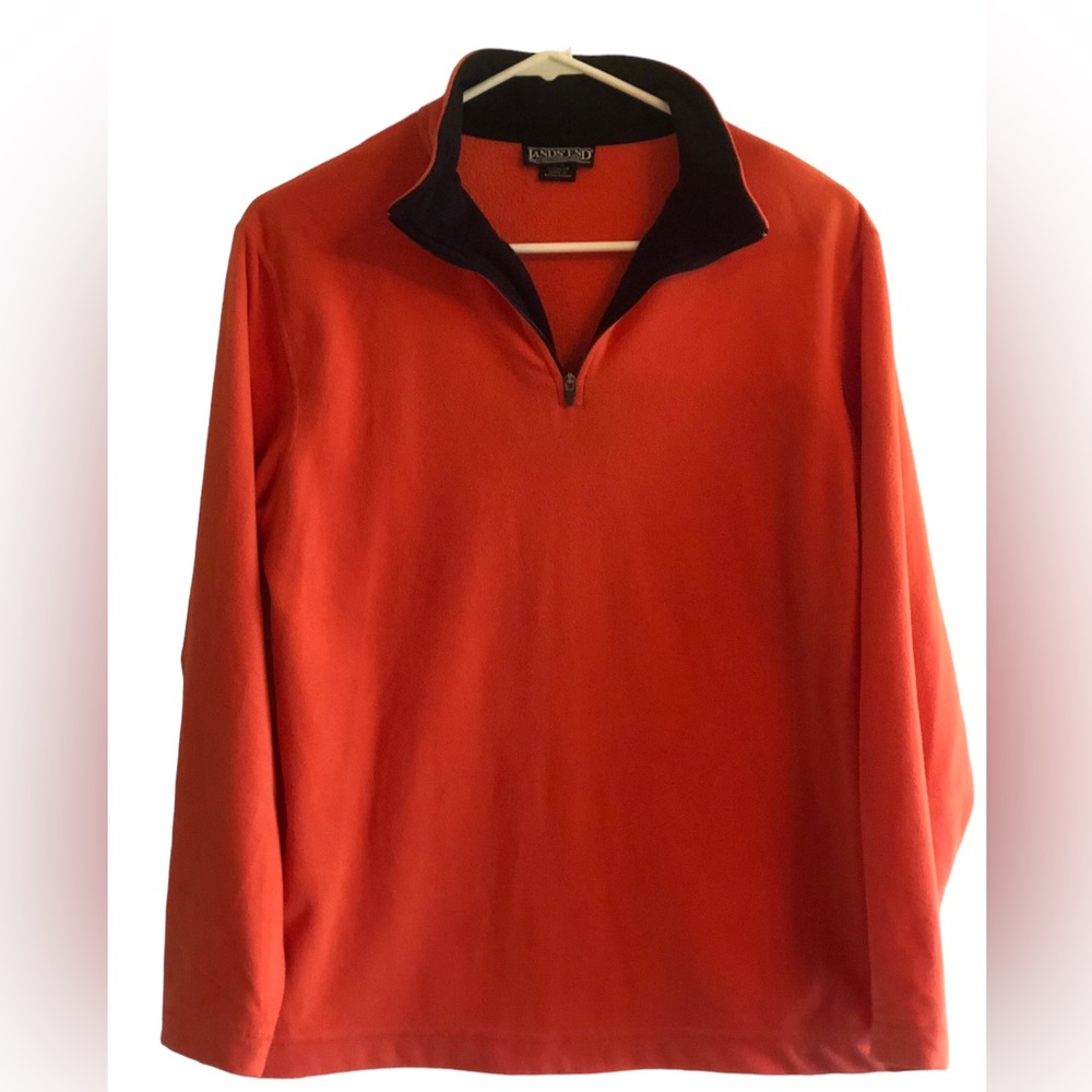 Lands’ End Micro Fleece Polo Top Size Small
